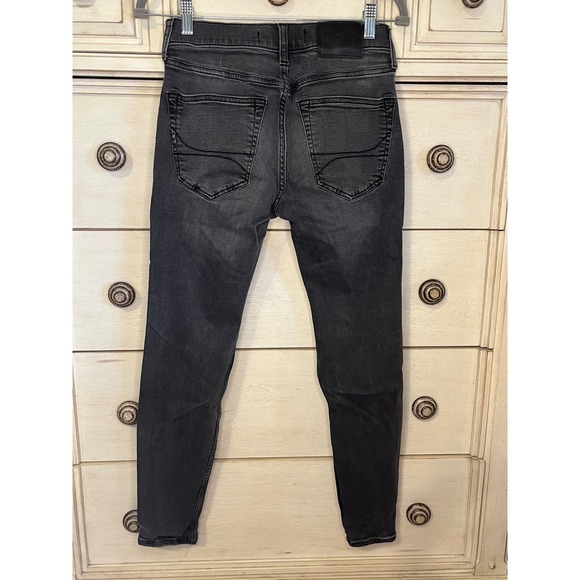 Hollister Super Skinny Jeans Mens 28x30 Faded Black Distressed Advanced Stretch - Picture 3 of 4
